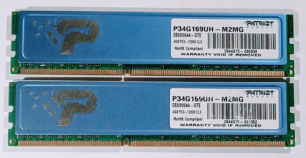 Patriot Signature Line 8GB - RAM Kit (2x 4GB) PC3-12800 CL9 (Gebraucht ...