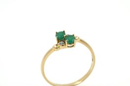 Smaragd Brillant Ring in 14K Gelbgold *S4196