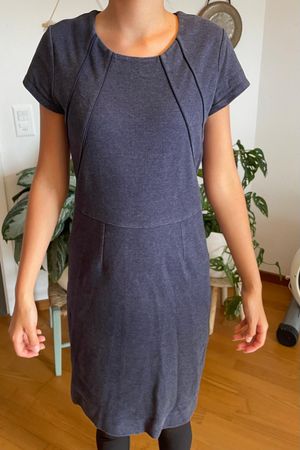 Noa Noa Kleid dunkelblau Kurzarm Grösse S Baumwolle