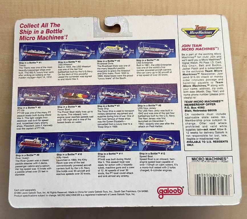 Micro Machines Giocattoli: Micro Machines Ship in a Bottle #3 Riverboat Dixie, OVP – Nuovo e nell'imballaggio originale da Wolfhausen venduto da KugelKopf 1