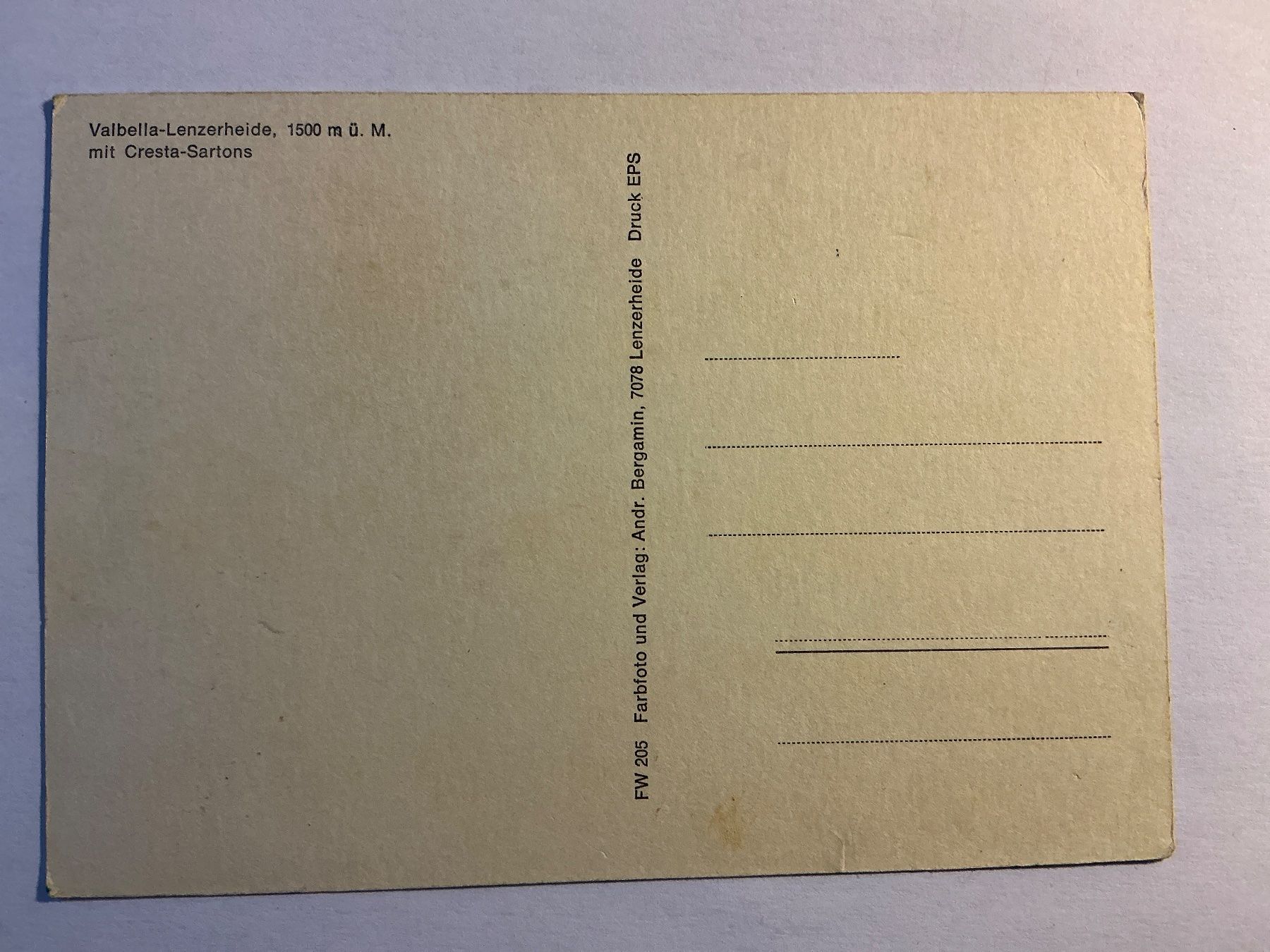 Cartes postales: Postkarte Valbella Lenzerheide – D'occasion à Maur par 20hcodracir11 1