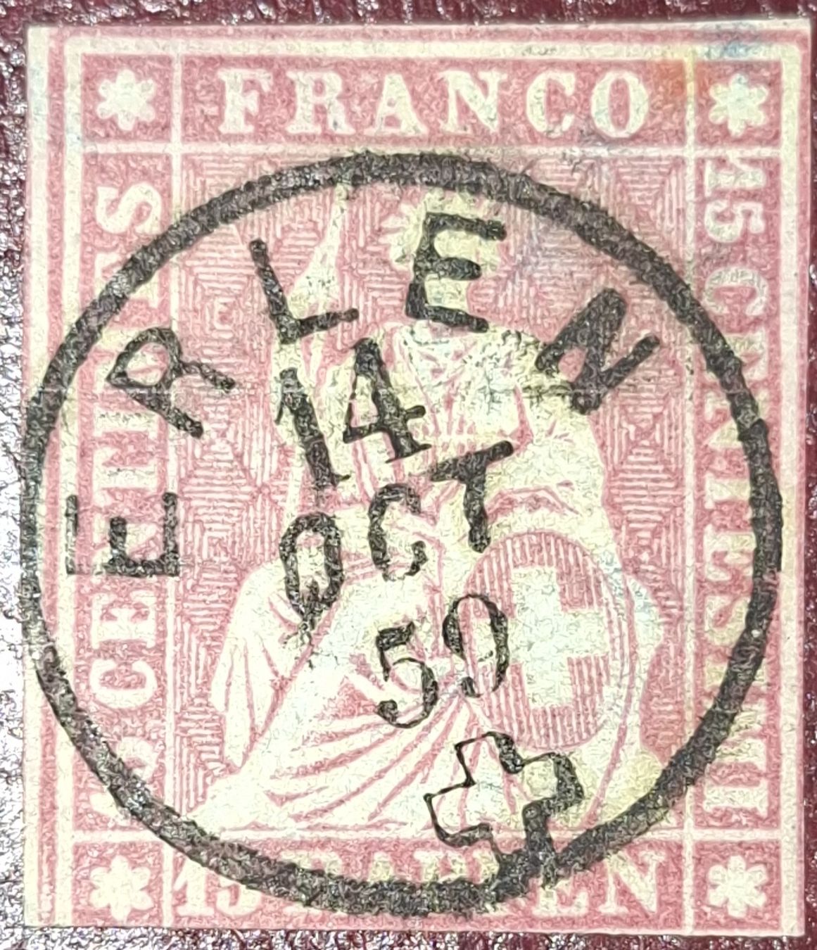Tutti i francobolli: Strubel 24D Erlen Kat. 90.- – Usato da Balgach venduto da SIMEON27
