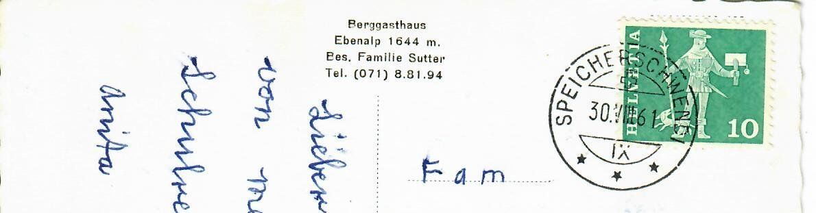 Cartoline postali: Luftseilbahn Wasserauen - Ebenalp 1961 – Usato da Hochdorf venduto da Ziegel-16 1