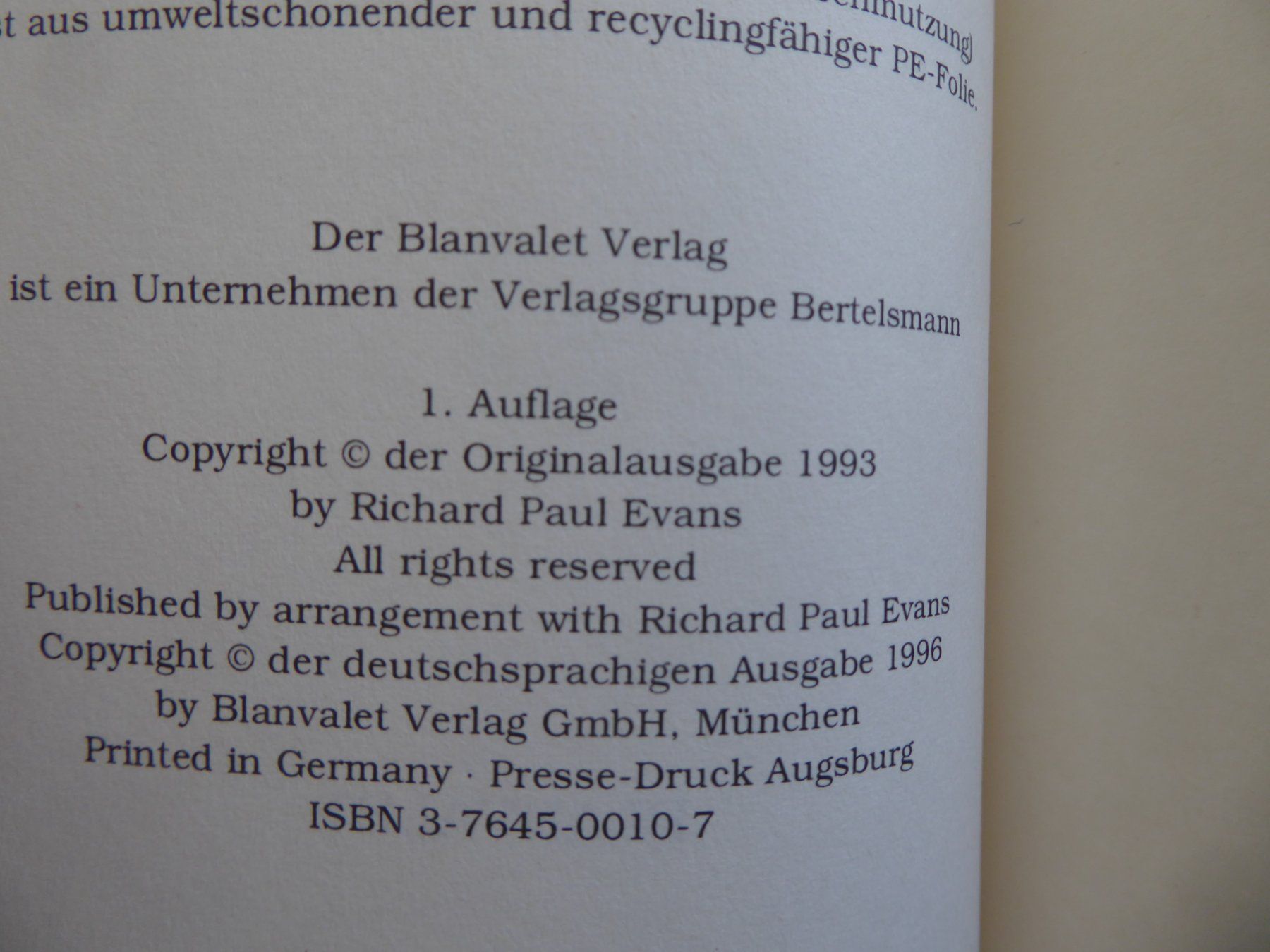 Libri: Die wundersame Schatulle, Evans, Blanvalet, 1. Auflage – Usato da Turbenthal venduto da Panau 2