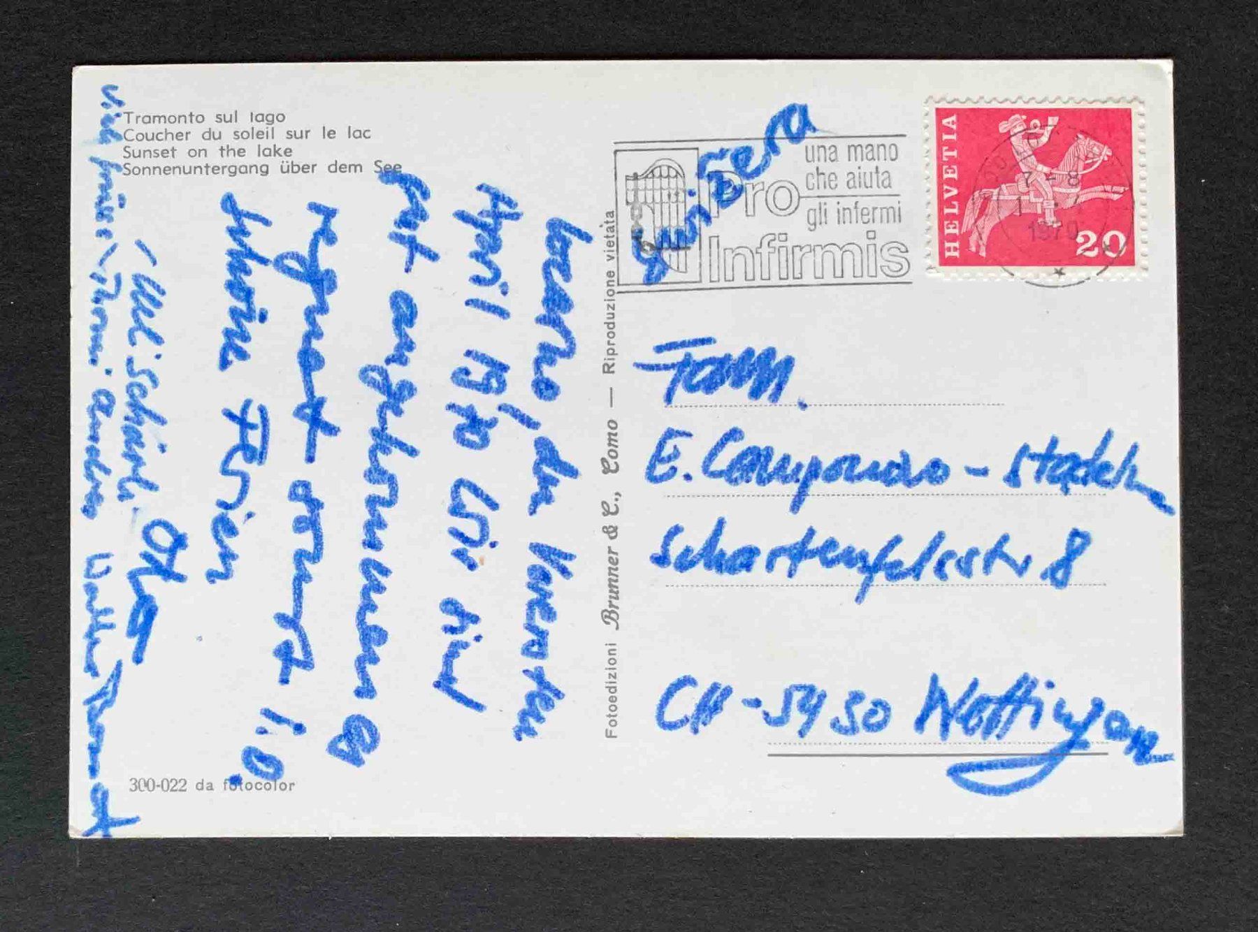 Cartoline postali: AK Tramonto sul Lago – Usato da Goldau venduto da artelier1 1