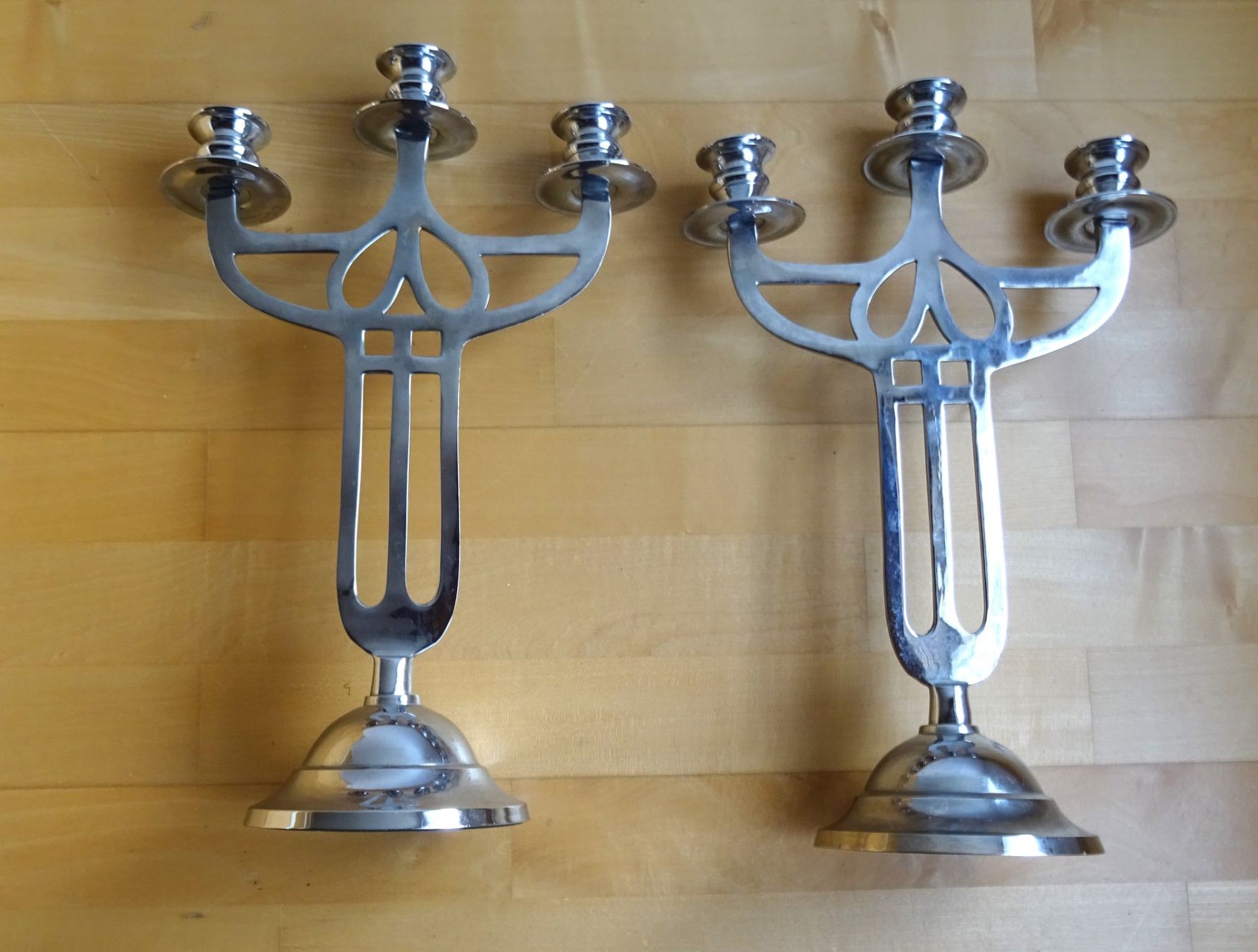 Kerzenständer: Kerzenständer Chrom Art Deco – Gebraucht aus Züberwangen von  1