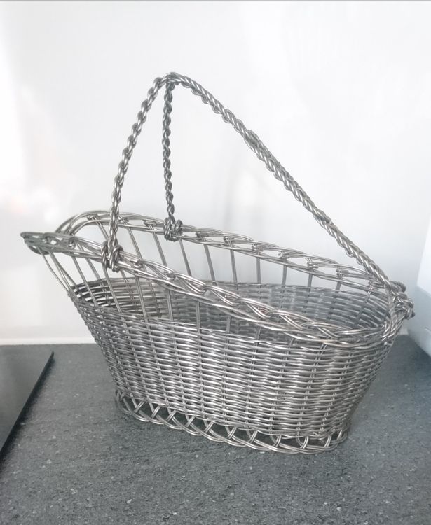 Corbeille Vintage En Métal Tressé – Panier Décoratif 25cm
