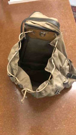 Rucksack leinen leder braun guter zustand