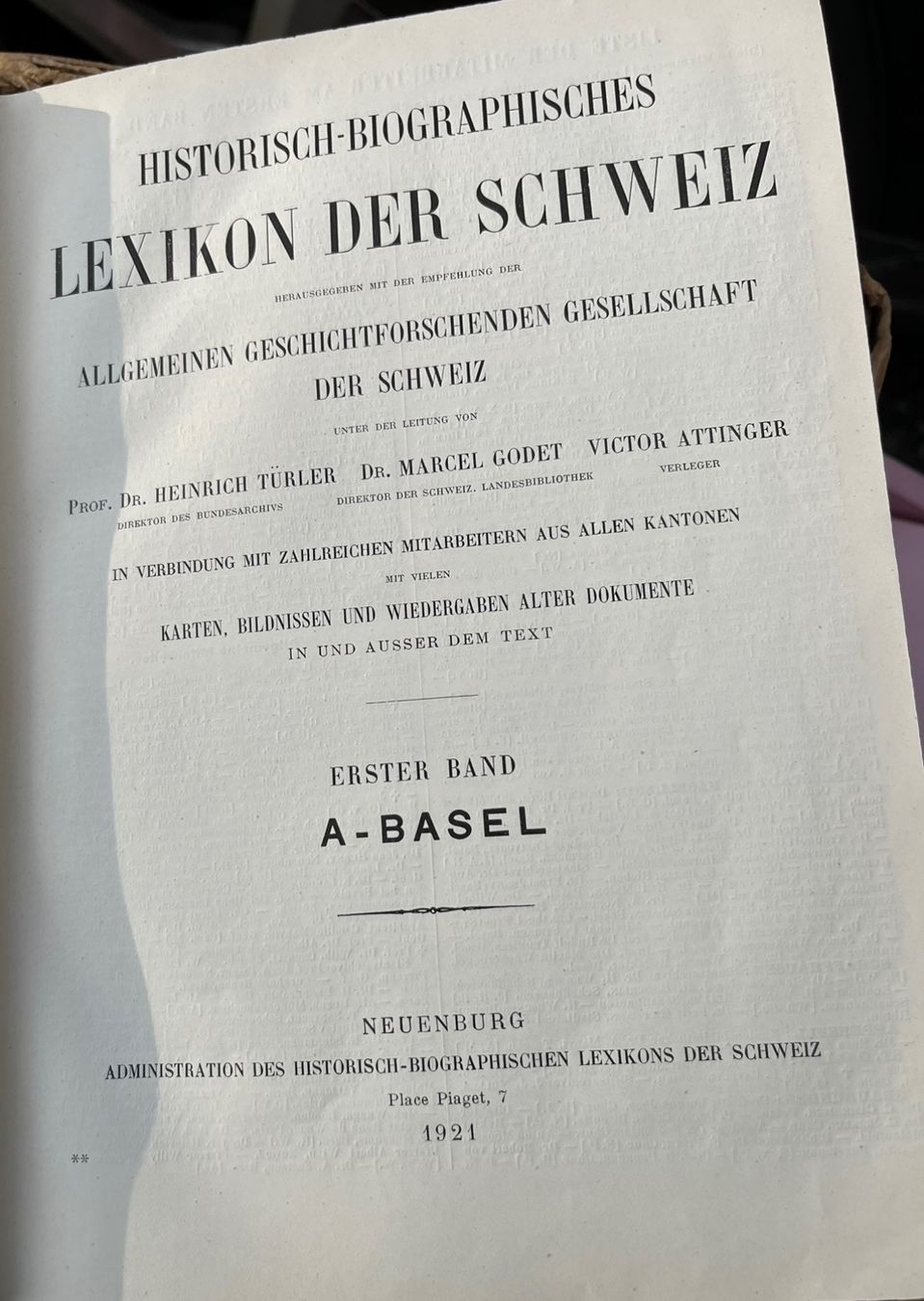 Libri: Historisch-biographisches Lexikon der Schweiz. – Usato da La Tour-de-Peilz venduto da Pansy02 9