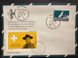 Schweiz 1966 Sonderstempel+Vignette Pfadfinder Bundeslager M
