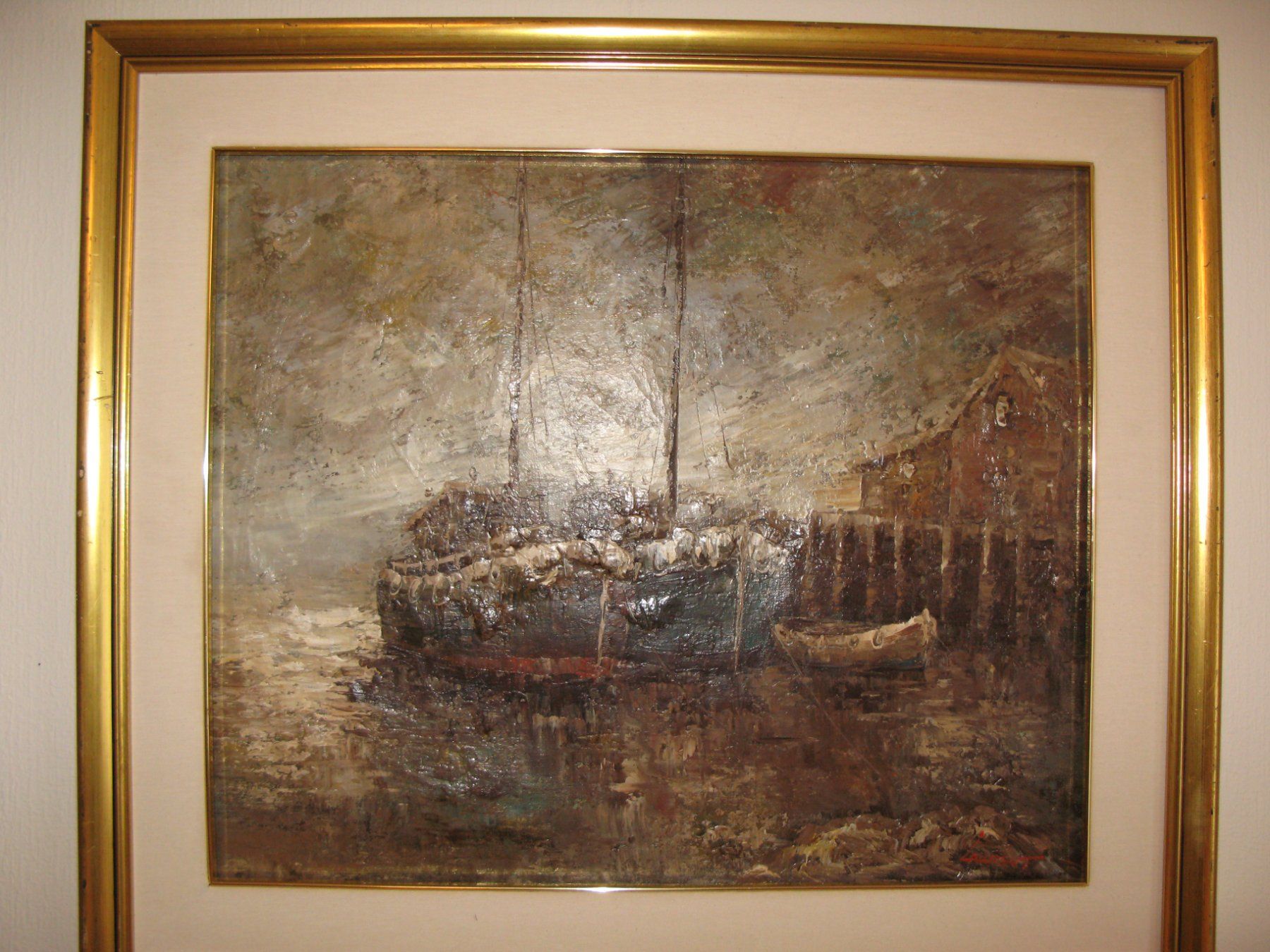 Dipinti: Bateaux dans la brume – Usato da Bouveret venduto da cpo_cl96