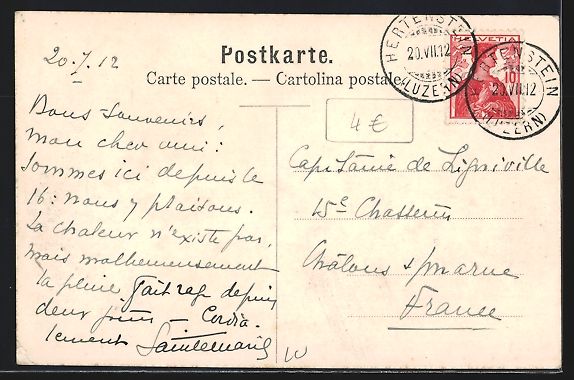 Cartoline postali: Hertenstein /Vierwaldstätter See, Schlo – Usato da Berlin venduto da bartko-reher 1