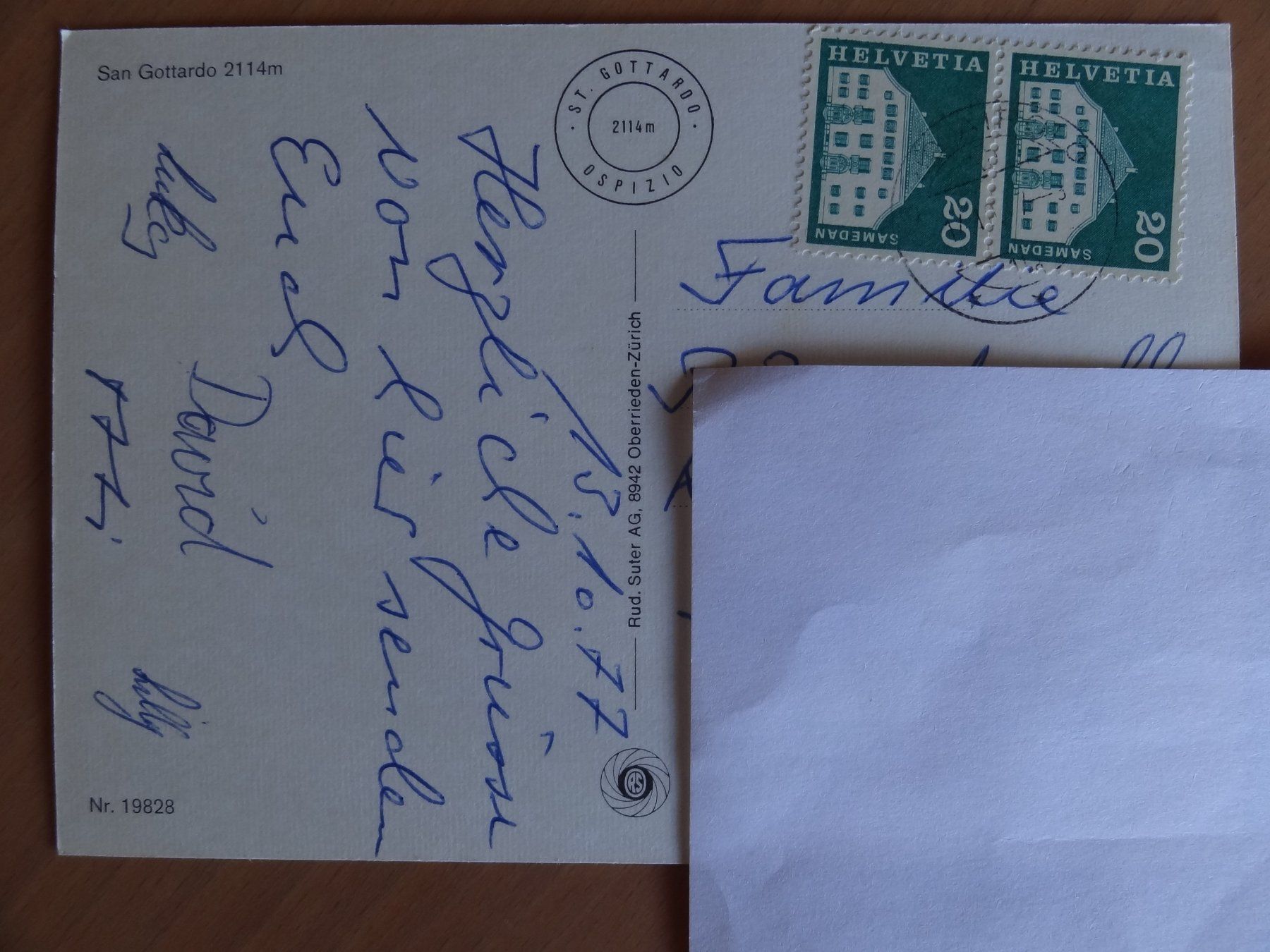 Cartoline postali: St. Gotthard - San Gottardo - 1977 – Usato da St Léonard venduto da Riglin 1