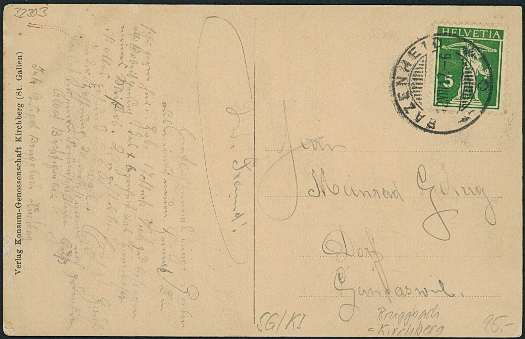 Cartoline postali: SG Bruggbach - Kirchberg – Usato da Schindellegi venduto da leecollect 1