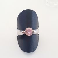 Silberring 925 mit ein Rosa farbige Stein Gr. 18,6mm