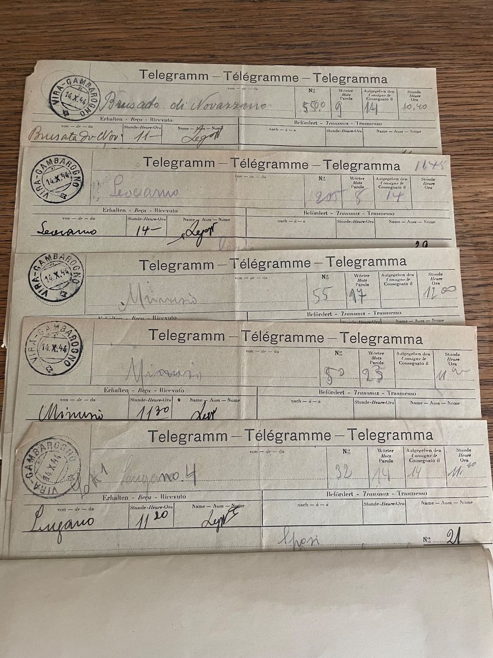 Documents: Telegramm 1944 - 5 – D'occasion à Minusio par Pink222