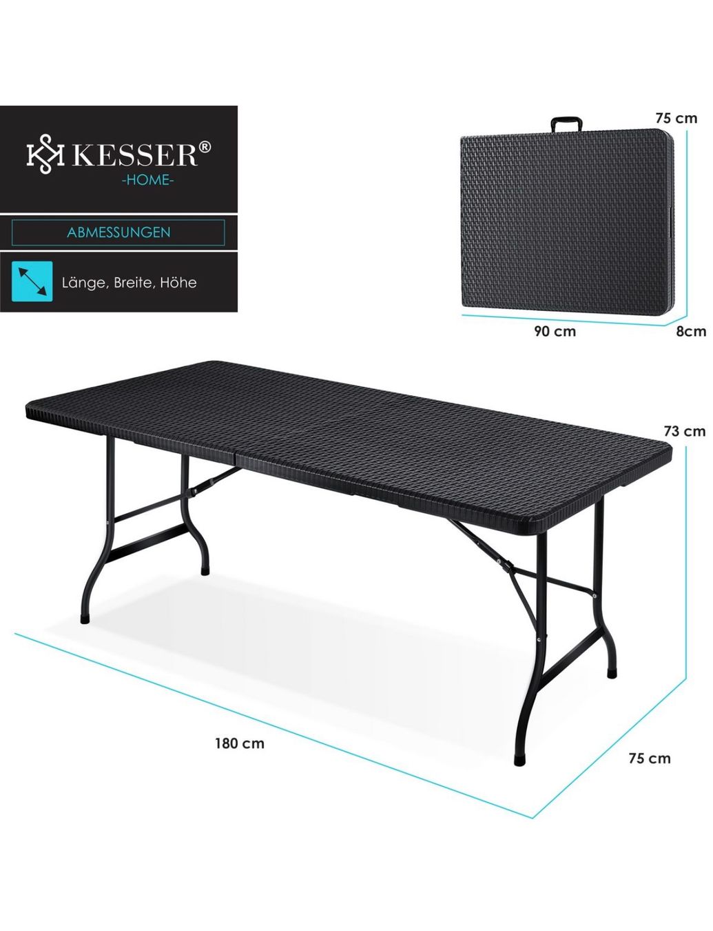 Tische: + KESSER Tabletttisch, Buffettisch Rattan 180 cm Servier – Neu und originalverpackt aus Amriswil von JaJa-Express 6
