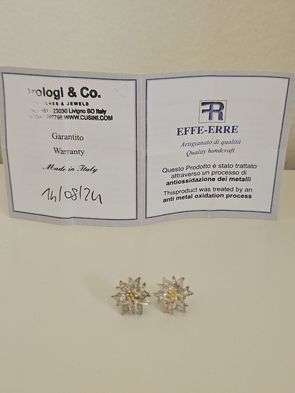 Boucles d'oreille: Silber Ohrstecker Edelweiss – Neuf (Voir description) à Lugano par pknoodle 1