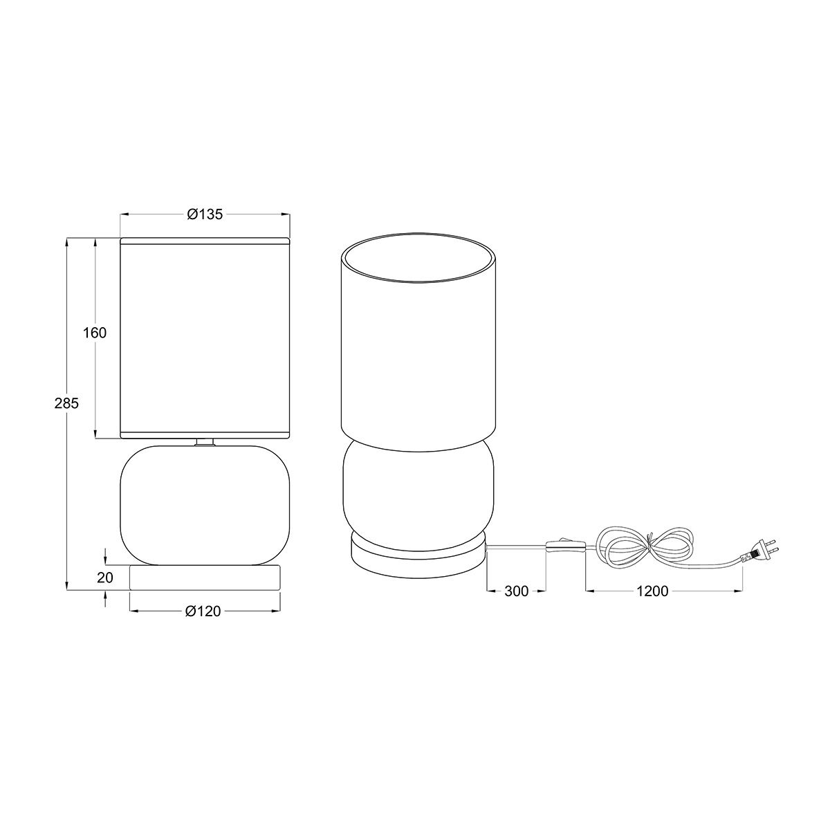 Lampade: Tischleuchte, Stoff, Glas, 28 cm Höhe – Nuovo (secondo la descrizione) da Kreuzlingen venduto da Smart-Light 2