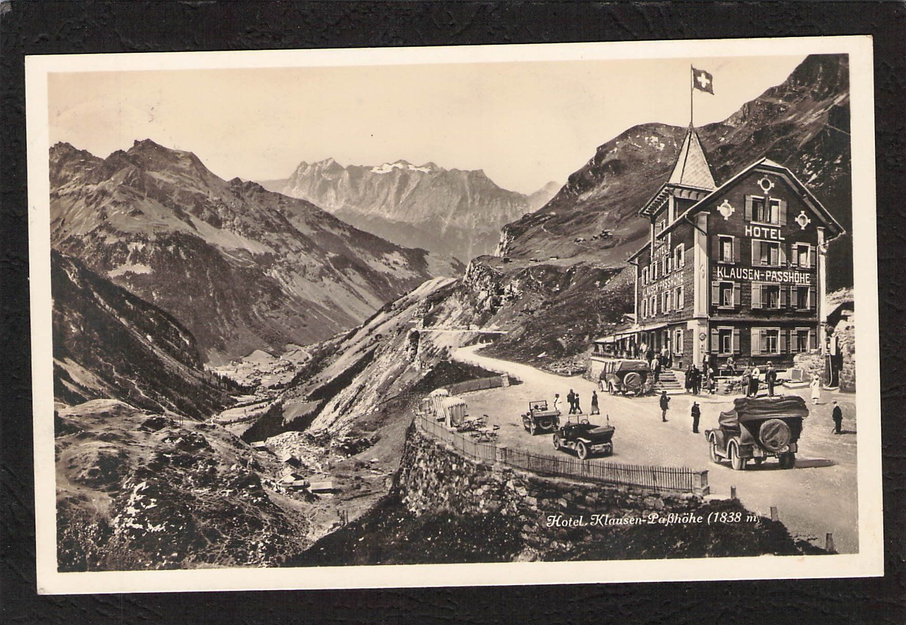 Cartoline postali: #Hotel Klausenpasshöhe , Oldtimer , gel. 1933 – Usato da Reichenburg venduto da Pipo-67