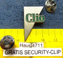 RENAULT CLIO AUTO LOGO PIN GEPRÄGT mit SECURITY-CLIP