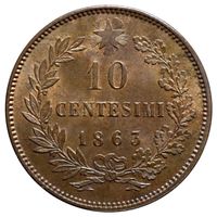 Italien, 10 Centesimi 1863