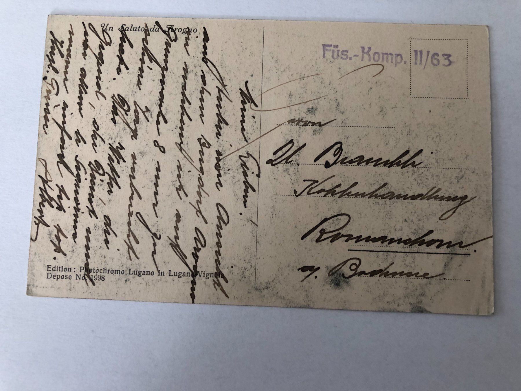 Cartes postales: Alte Ansichtskarte Arogno  Feldpost – D'occasion à Pfäffikon ZH par Waltoversand 1