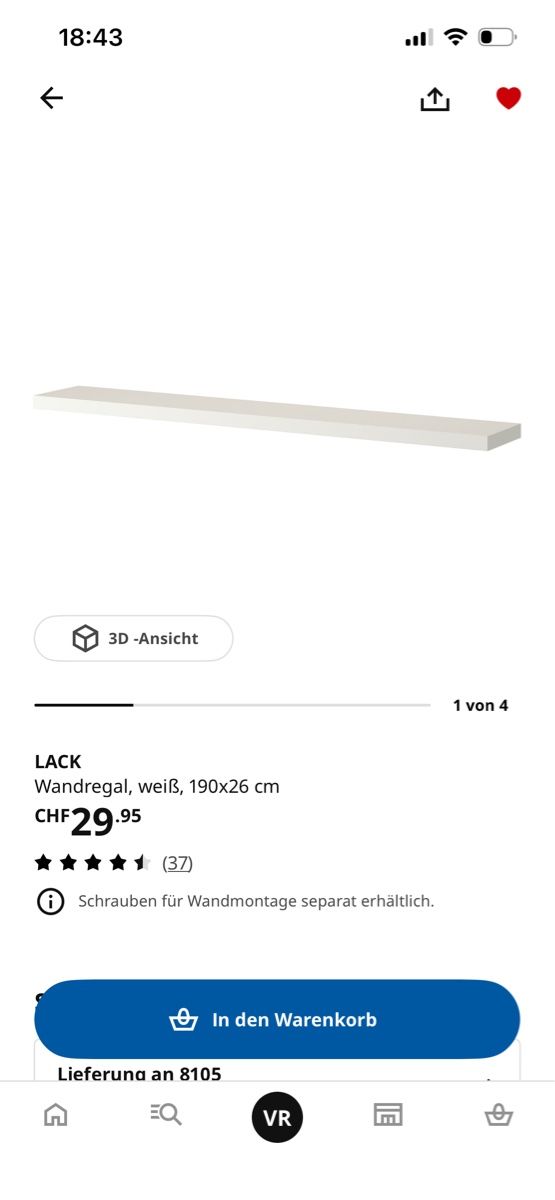 Scaffali: Wandregal LACK IKEA – Nuovo (secondo la descrizione) da Regensdorf venduto da vru_8ntl