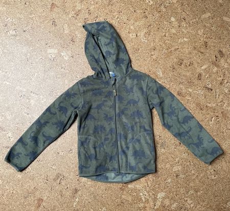 Dino Fleece Jacke mit Kapuze, Gr. 140
