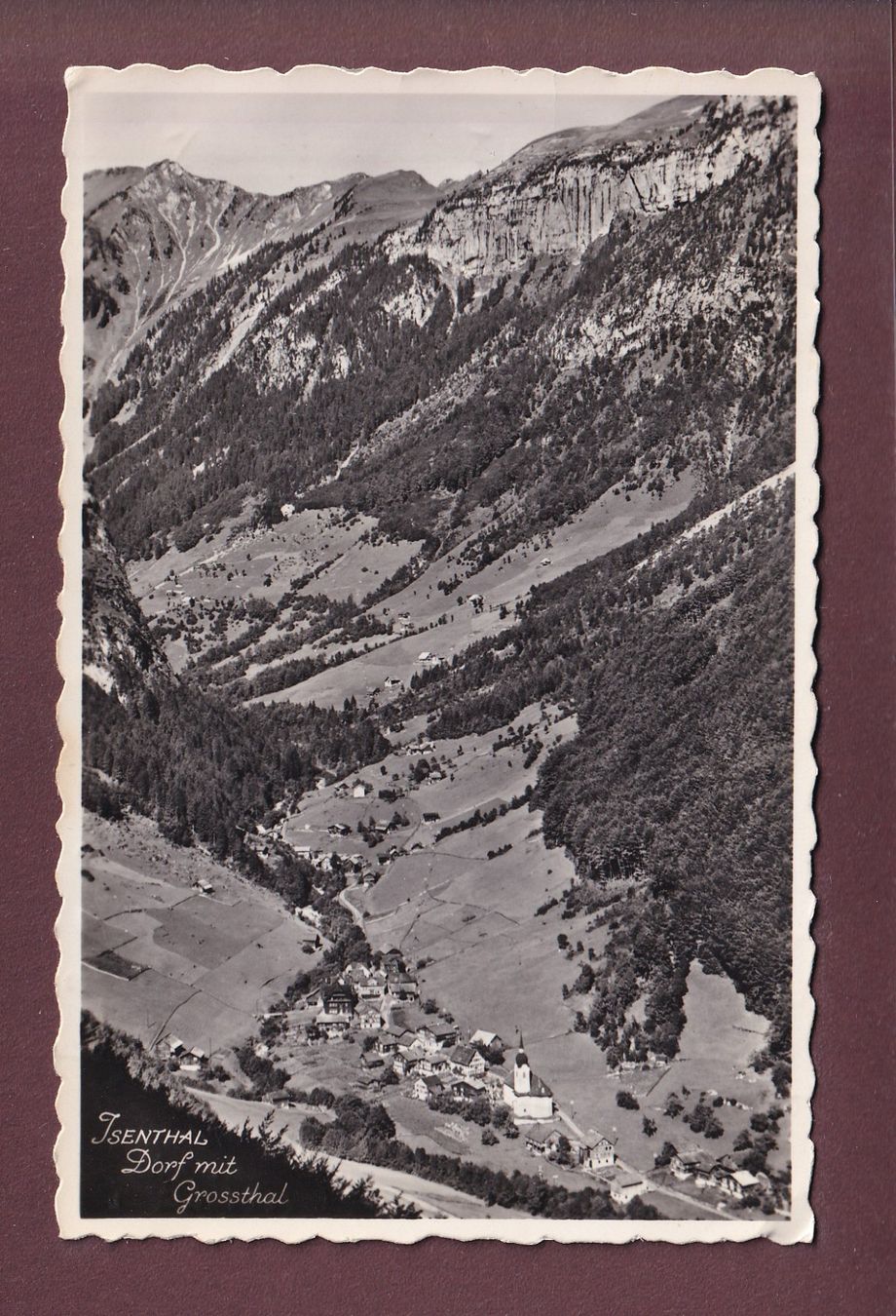 Ansichtskarten: ISENTHAL - Dorf mit Grossthal - 1951 – Gebraucht aus Pully von nicecards