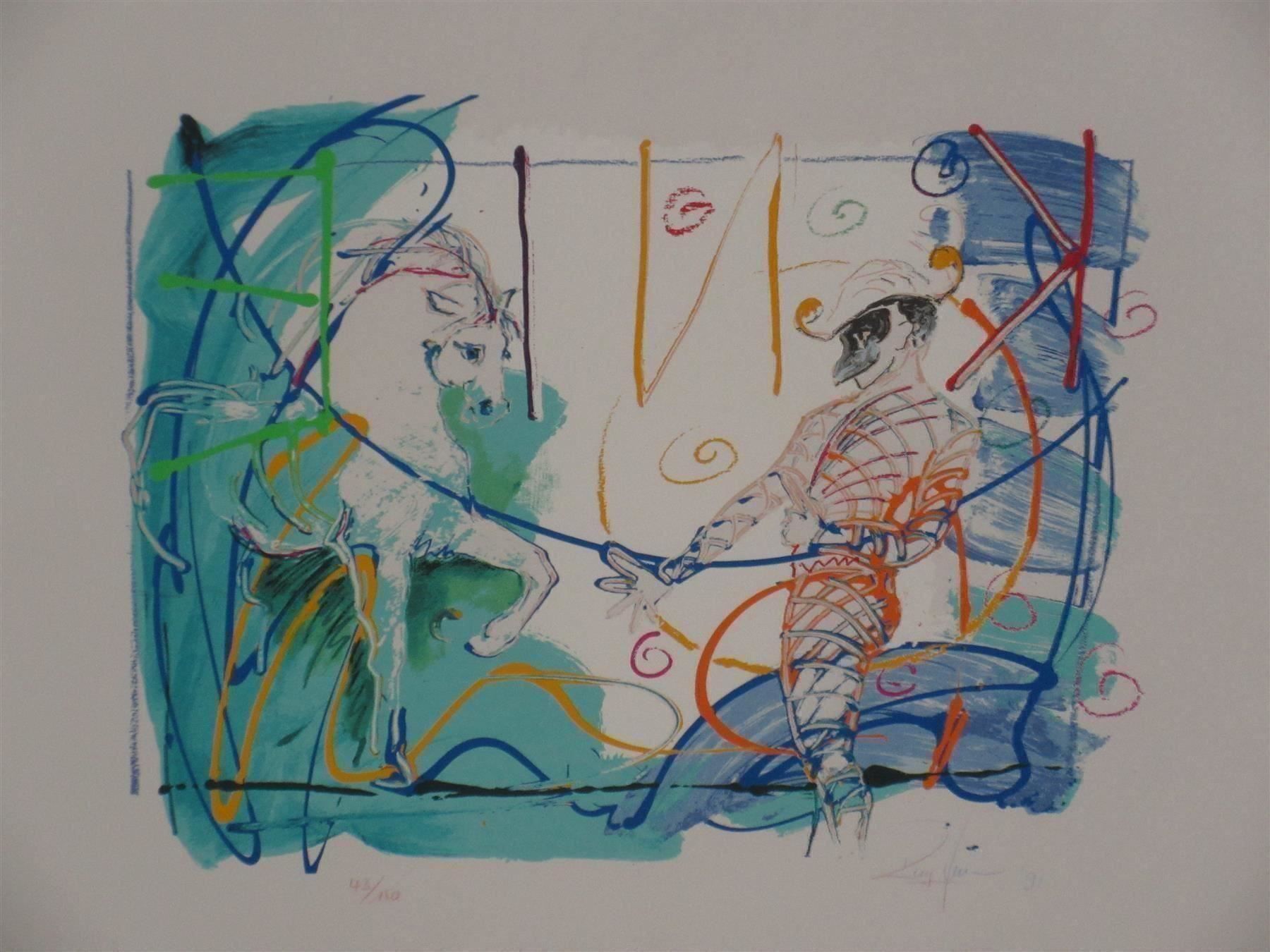 Grafica & Litografie: Rolf Knie  PFERD + HARLEKIN 91  hs./hn. – Usato da Weinfelden venduto da Kunst2010 1