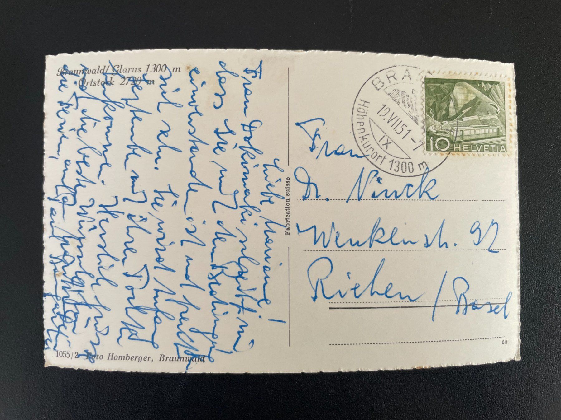 Cartoline postali: AK GL Braunwald, Ortstock – Usato da Thal venduto da Danny82 1