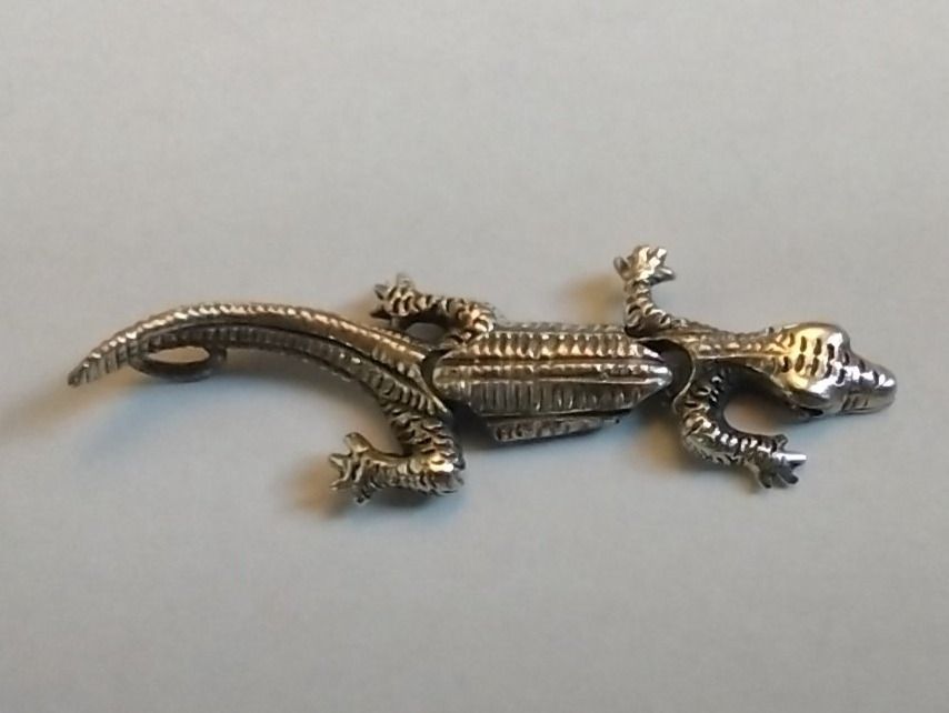 Ciondoli: Silber Gekko Eidechse Anhänger, 925 Sterling Fein Silber – Usato da Baden venduto da TellsKuchenhaus 2