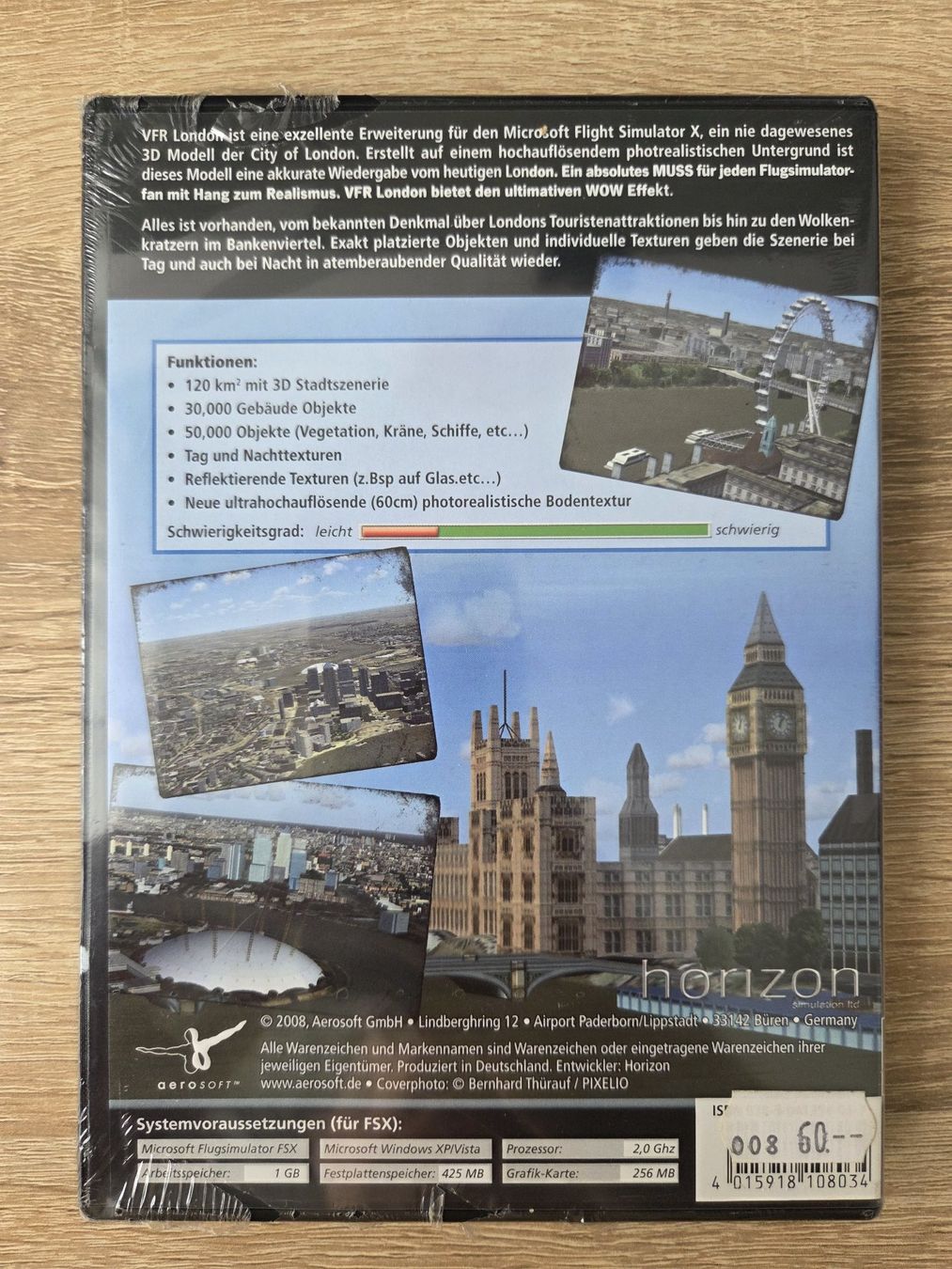 Giochi: VFR London for Flight Simulator X - RARE - PC - NEW – Nuovo e nell'imballaggio originale da Carouge GE venduto da Franllo 1