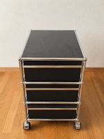 USM Haller Rollcontainer schwarz, 3 Schubladen, auf Rollen