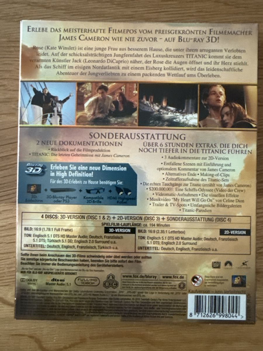 Tutti i DVDs: Titanic 3D & 2D Blueray – Usato da Münsingen venduto da Sim2977 1
