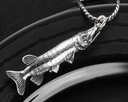 Taucher Schmuck: Anhänger Hecht 925er SILBER - NEU -