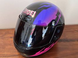 Casco Moto Shoei Vintage Anni 90 Nero/Viola