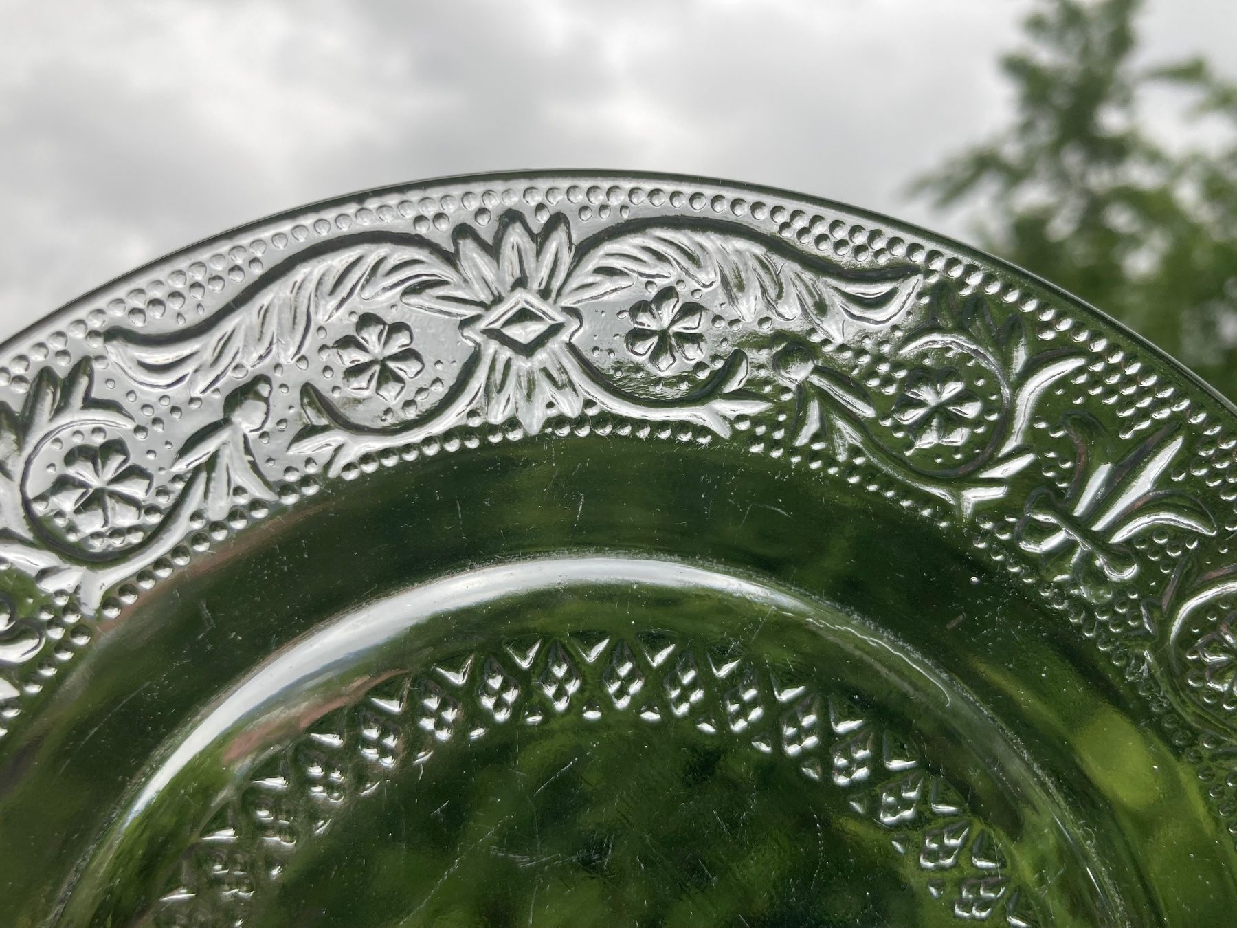 Piatti: Vintage Glas-Dessertteller mit Blumenmuster, 5 Stk – Usato da Zürich venduto da Idbiw 5