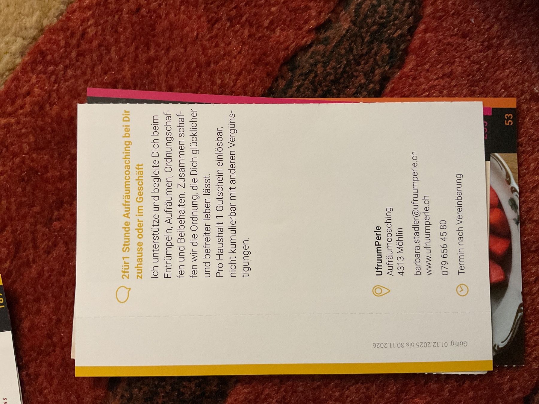Buoni: Trois bons rabais pour Möhlin – Nuovo (secondo la descrizione) da Düdingen venduto da Yellow 4