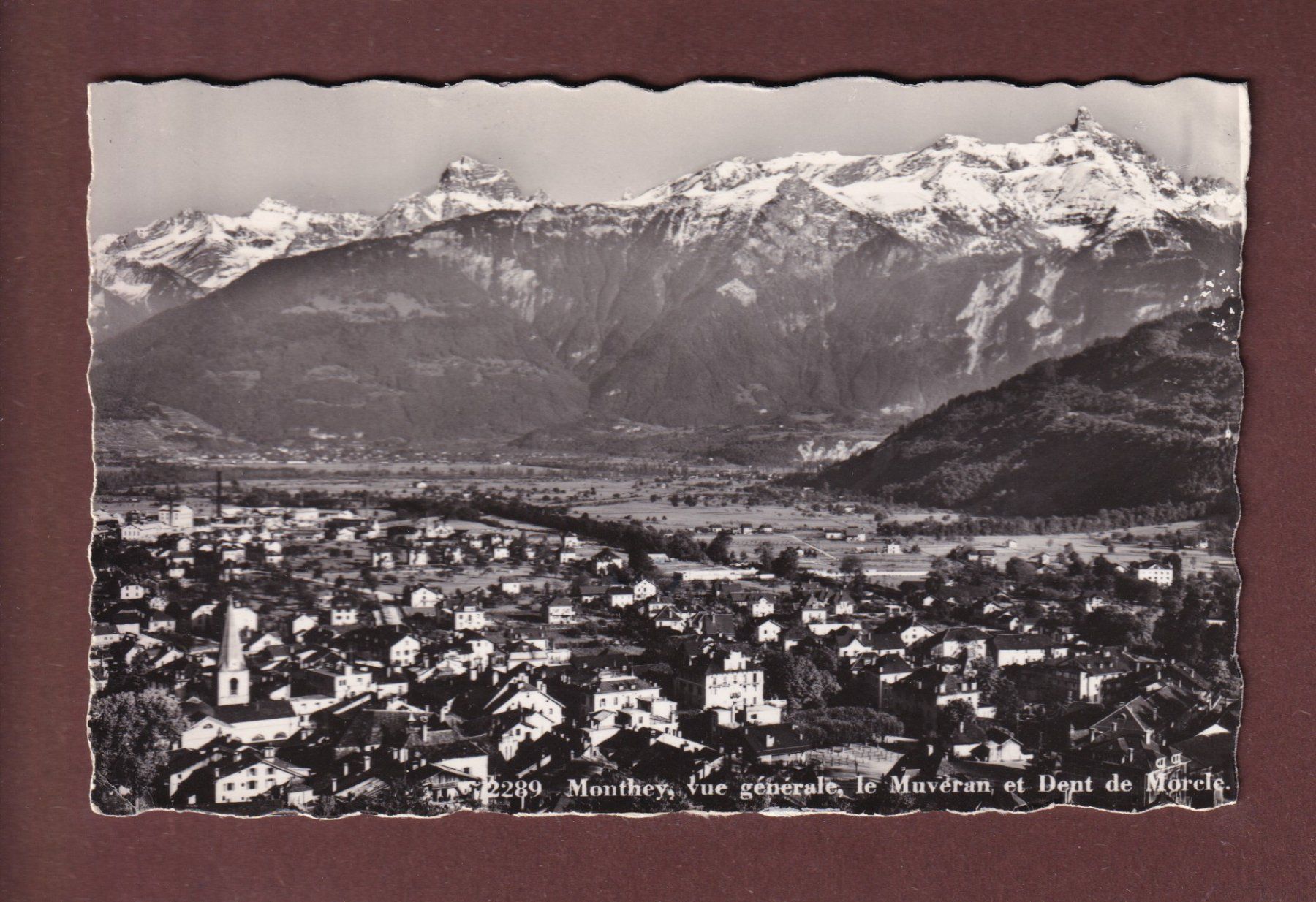 Cartoline postali: MONTHEY - 1950 – Usato da Pully venduto da nicecards-shop
