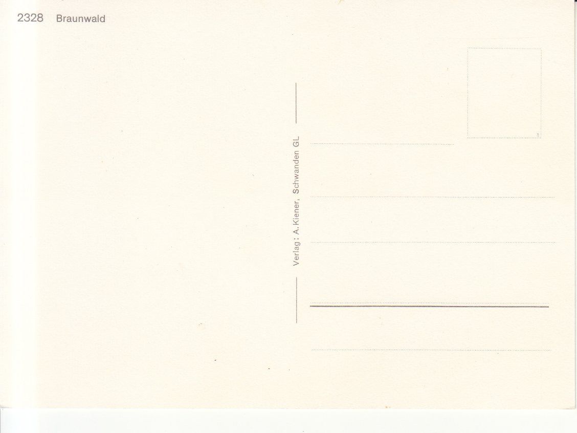 Ansichtskarten: Braunwald ca. 1970 – Gebraucht aus Bürglen TG von StampGraf 1