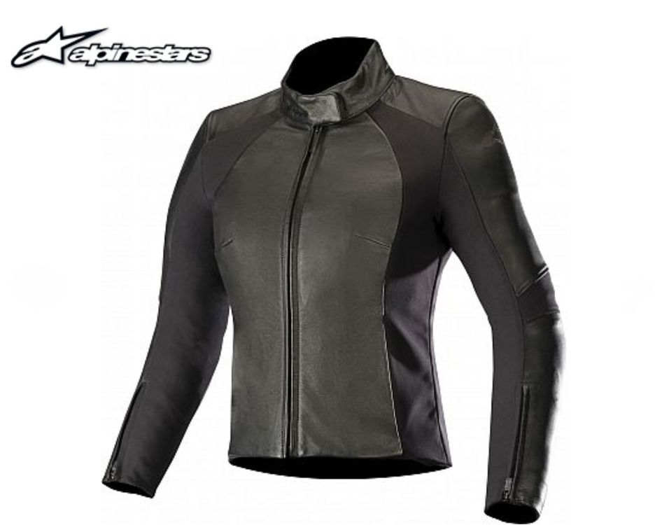 Veste Motard Alpinestars Stella – Cuir Vache Noir – Taille 12 – Doublure Thermique