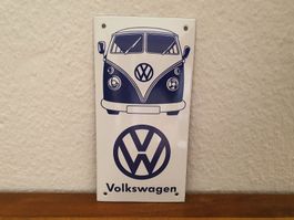 Emailschild VW Volkswagen Bus Bulli Emaille Schild Reklame