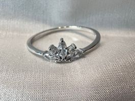 Ring mit Lotus, 925 Silber mit Zirkonia, Gr. 54, Neu!