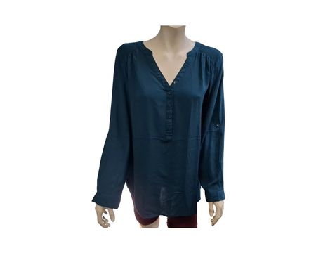 BONPRIX Tunika-Bluse, Blaupetrol, 100% Viskose, Gr. 40