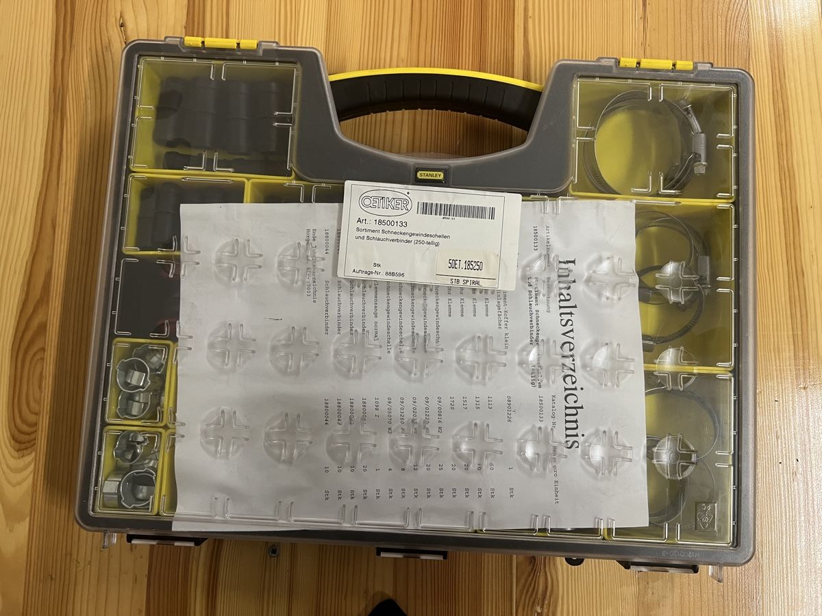 Tutti gli attrezzi: Schlauchschellenset 250-teilig im Koffer – Nuovo e nell'imballaggio originale da Zeiningen venduto da nic_2rmd 1