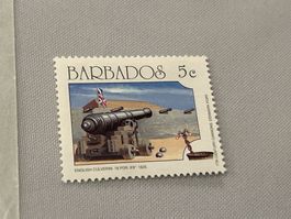 Briefmarke Kanone Grossbritannien Barbados
