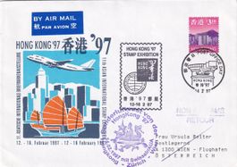 Sonderluftpost Swissair / AUA Hong Kong - Zürich - Wien 1997