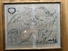 STUPENDA RARA STAMPA SVIZZERA  ORIGINALE CON CORNICE